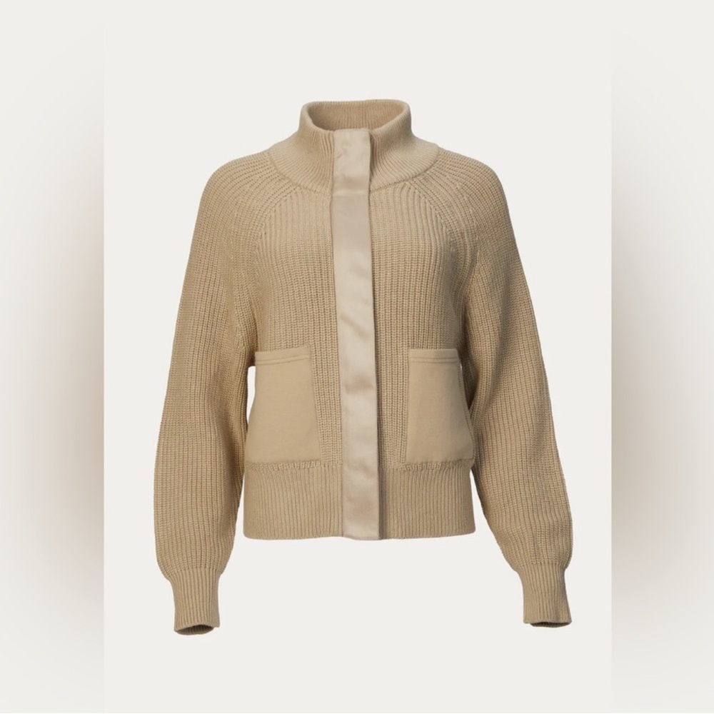 Varley Taupe Knit Cardigan